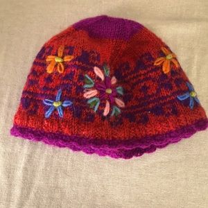 Handmade, fleece lined wool hat.  NWOT